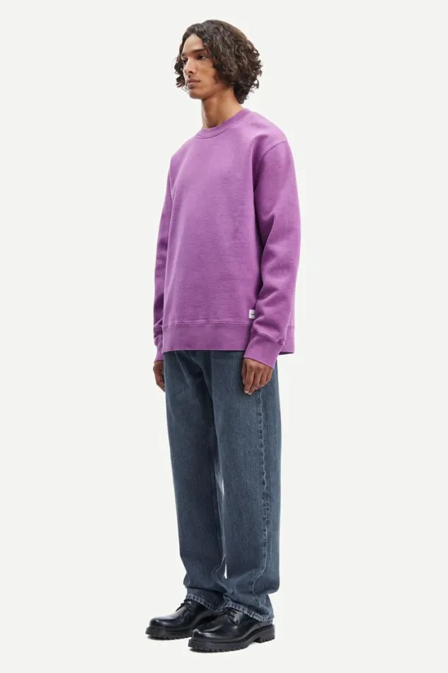Man Pigment Crew Neck 14485 Sunset Purple Samse Samse Sweatshirts and Hoodies