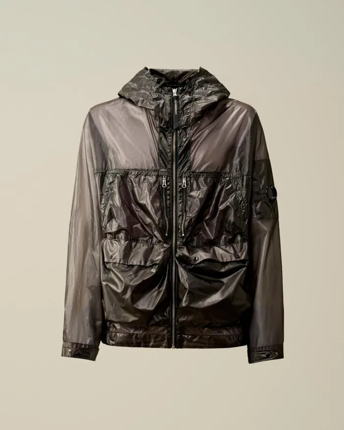 Man PiUM Hooded Jacket Raven Grey 8211 Black CP Company Jacket and Coats
