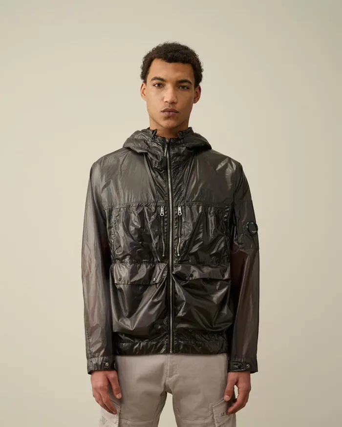 Man PiUM Hooded Jacket Raven Grey 8211 Black CP Company Jacket and Coats