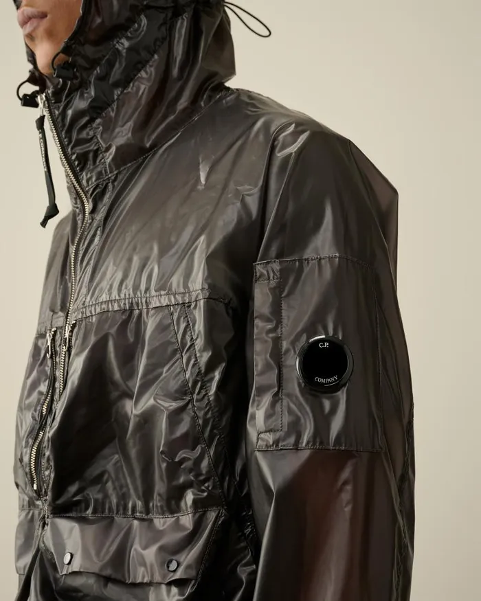 Man PiUM Hooded Jacket Raven Grey 8211 Black CP Company Jacket and Coats