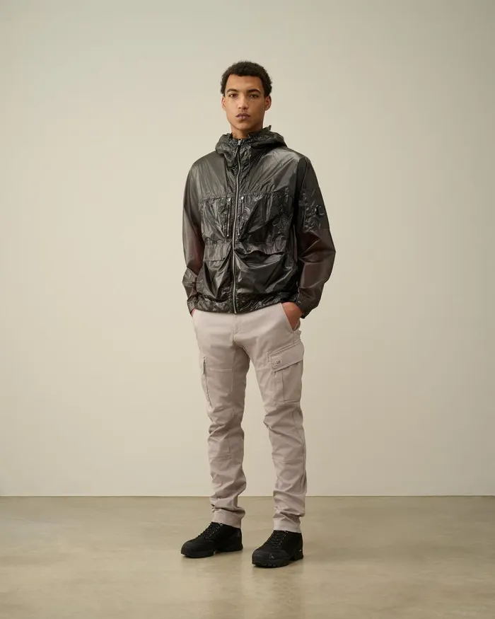 Man PiUM Hooded Jacket Raven Grey 8211 Black CP Company Jacket and Coats