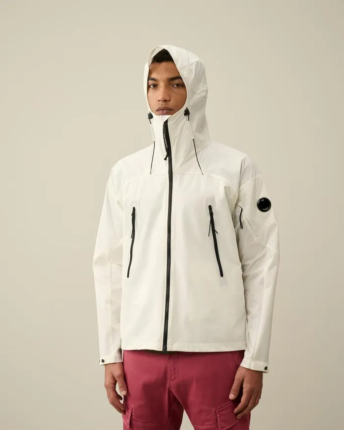Man ProTek Hooded Jacket Gauze White CP Company Jacket and Coats