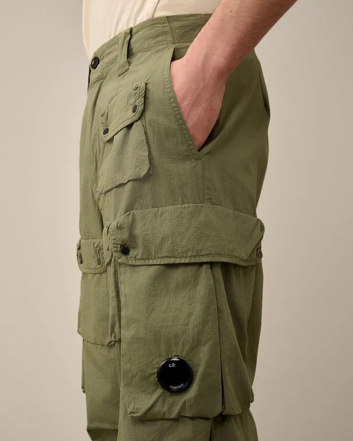 Man RipStop Loose Utility Cargo Pants Agave Green CP Company Trousers