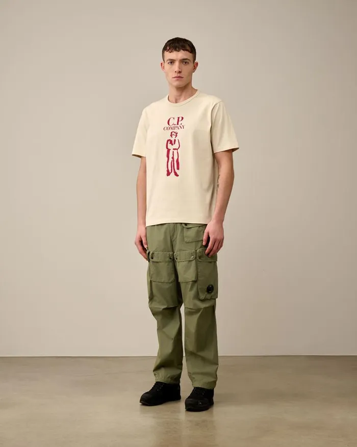 Man RipStop Loose Utility Cargo Pants Agave Green CP Company Trousers