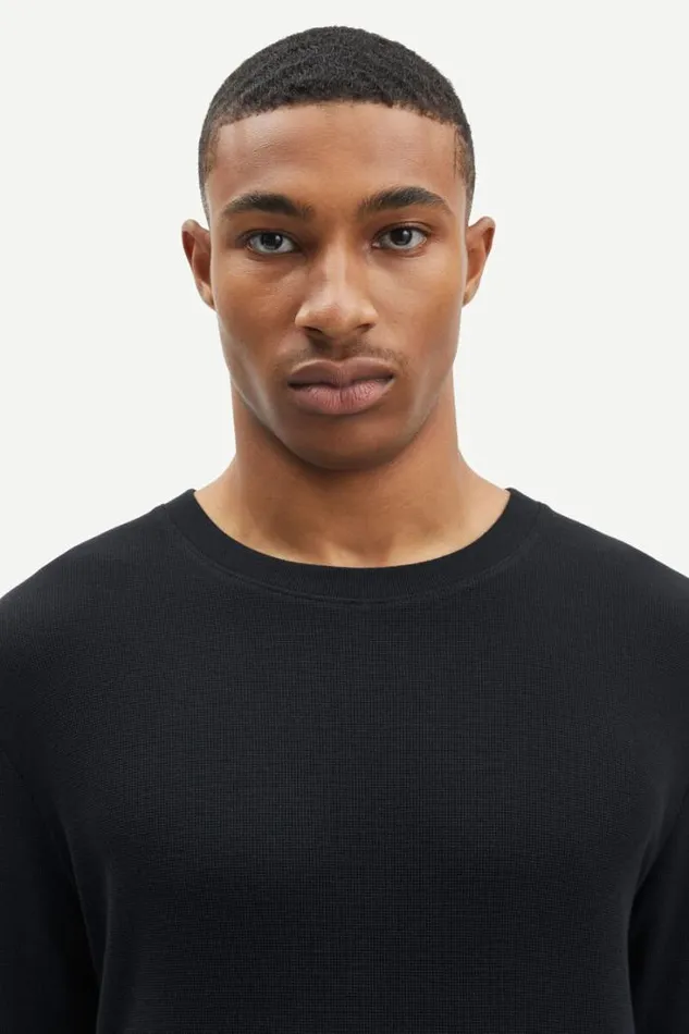 Man Sajaxon Tshirt LS 15093 Black Samse Samse Tshirts and Polos