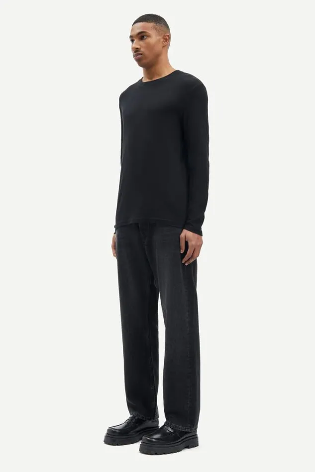 Man Sajaxon Tshirt LS 15093 Black Samse Samse Tshirts and Polos