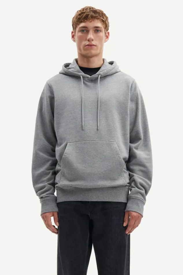 Man Saleonardo Hoodie 15094 Grey Mel Samse Samse Sweatshirts and Hoodies