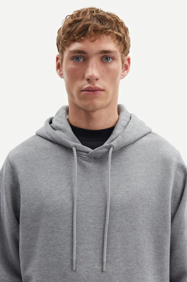 Man Saleonardo Hoodie 15094 Grey Mel Samse Samse Sweatshirts and Hoodies