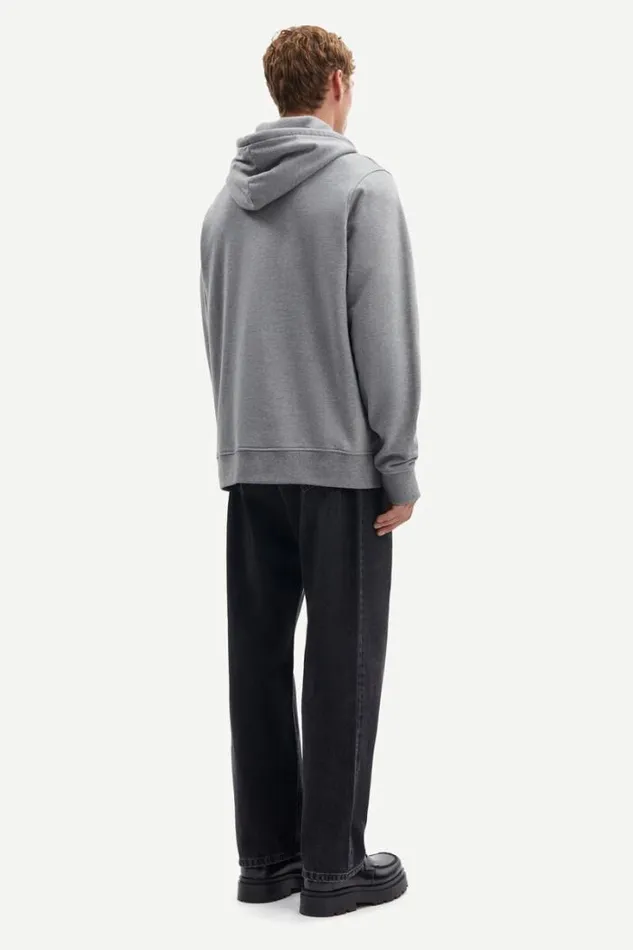 Man Saleonardo Hoodie 15094 Grey Mel Samse Samse Sweatshirts and Hoodies