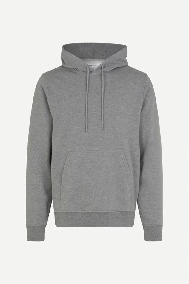 Man Saleonardo Hoodie 15094 Grey Mel Samse Samse Sweatshirts and Hoodies