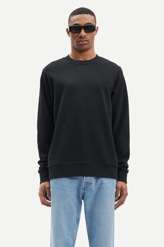 Man Saleonardo Sweatshirt 15094 Black Samse Samse Sweatshirts and Hoodies