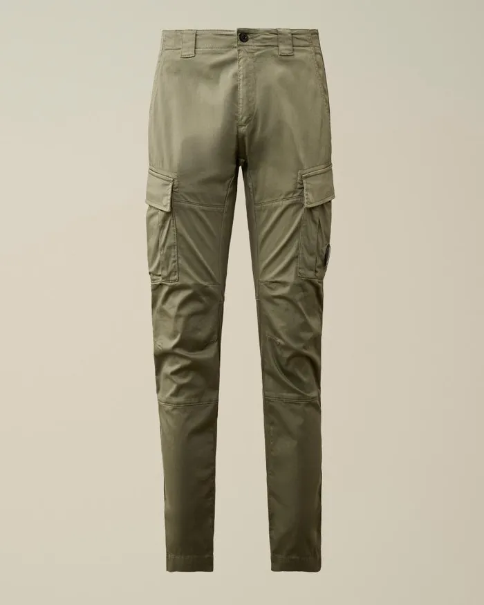 Man Stretch Sateen Ergonomic Lens Cargo Pants Agave Green CP Company Trousers Man Stretch Sateen Ergonomic Lens Cargo Pants Agave Green CP Company Trousers