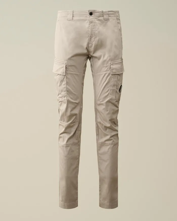 Man Stretch Sateen Ergonomic Lens Cargo Pants Drizzle Grey CP Company Trousers Man Stretch Sateen Ergonomic Lens Cargo Pants Drizzle Grey CP Company Trousers