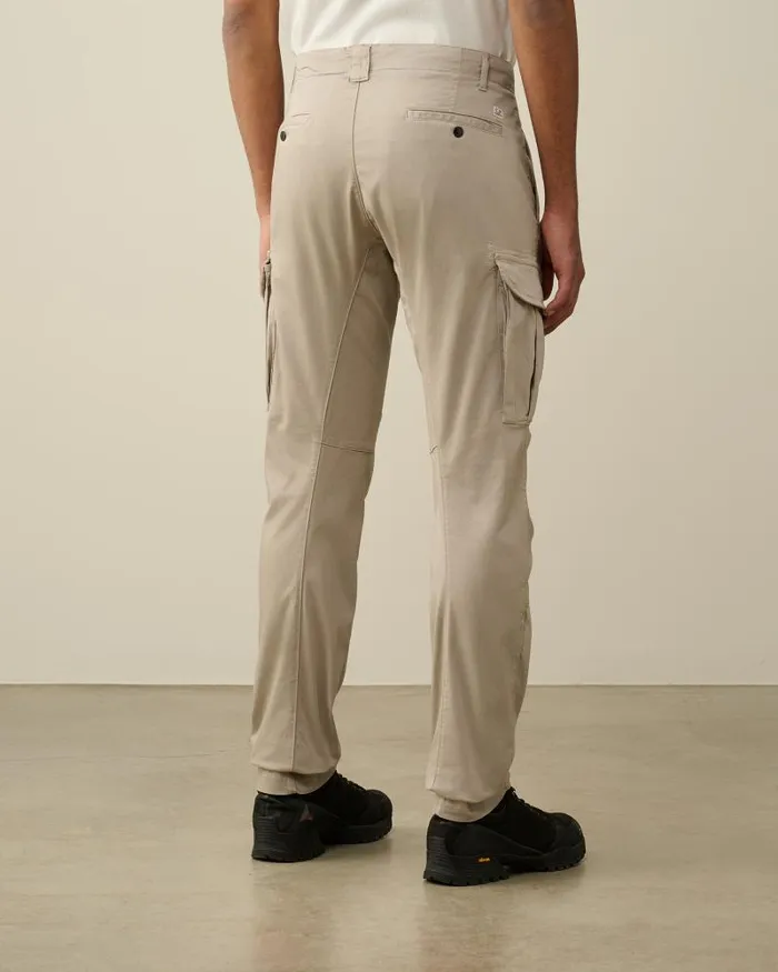 Man Stretch Sateen Ergonomic Lens Cargo Pants Goat 8211 Grey CP Company Trousers