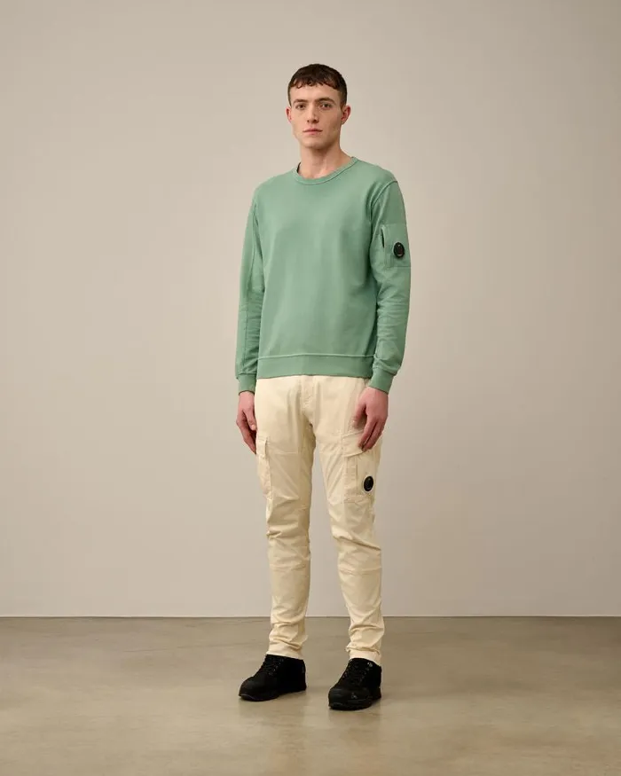 Man Stretch Sateen Ergonomic Lens Cargo Pants Pistachio Shell 8211 Beige CP Company Trousers