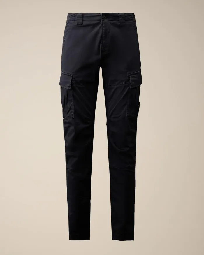 Man Stretch Sateen Ergonomic Lens Cargo Pants Total Eclipse 8211 Blue CP Company Trousers Man Stretch Sateen Ergonomic Lens Cargo Pants Total Eclipse 8211 Blue CP Company Trousers
