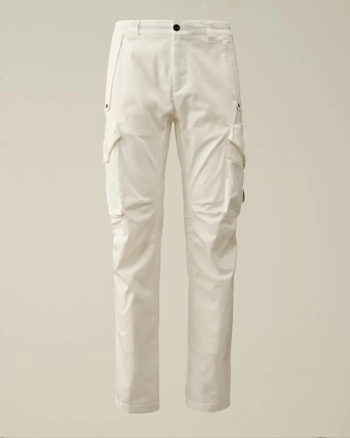 Man Stretch Sateen Ergonomic Lens Utility Pants Gauze White CP Company Trousers Man Stretch Sateen Ergonomic Lens Utility Pants Gauze White CP Company Trousers