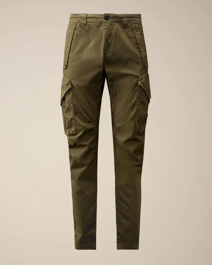 Man Stretch Sateen Ergonomic Lens Utility Pants Ivy Green CP Company Trousers Man Stretch Sateen Ergonomic Lens Utility Pants Ivy Green CP Company Trousers