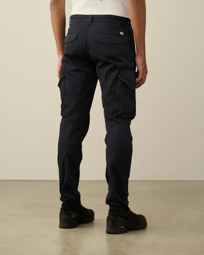 Man Stretch Sateen Ergonomic Lens Utility Pants Total Eclipse 8211 Blue CP Company Trousers