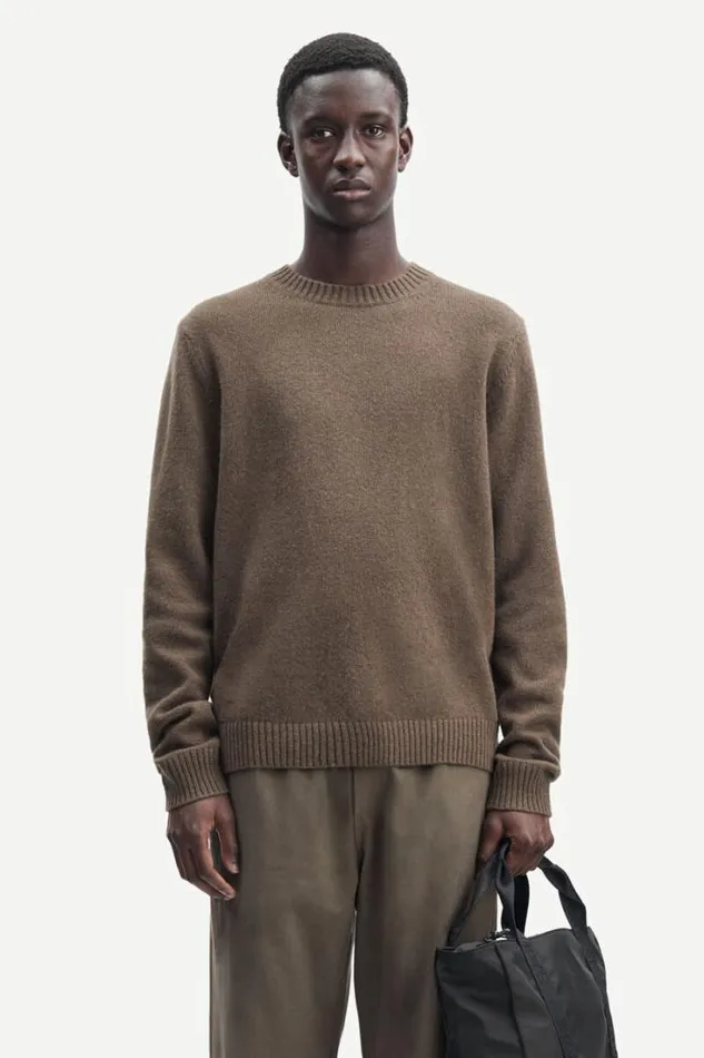 Man Sylli Crew Neck 132 Crocodile Samse Samse Knitwear