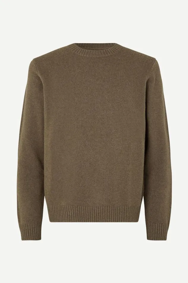 Man Sylli Crew Neck 132 Crocodile Samse Samse Knitwear
