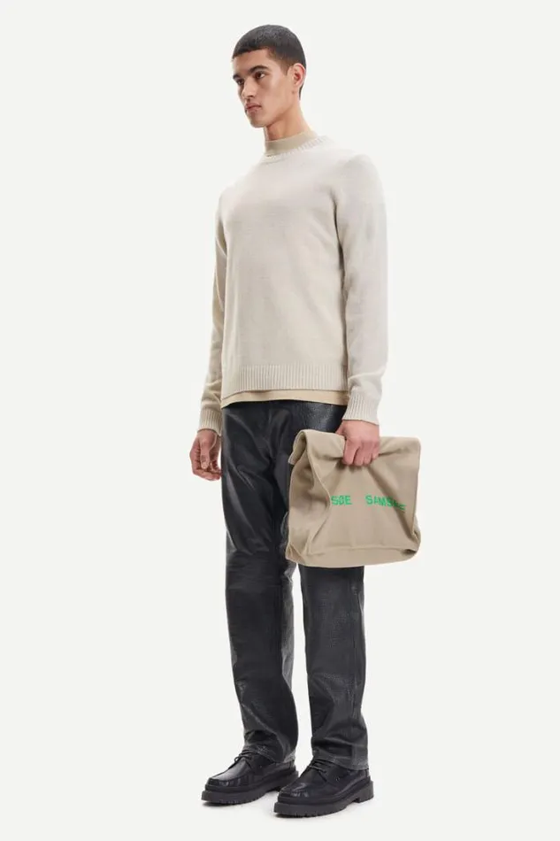 Man Sylli Crew Neck 132 Oatmeal Samse Samse Knitwear