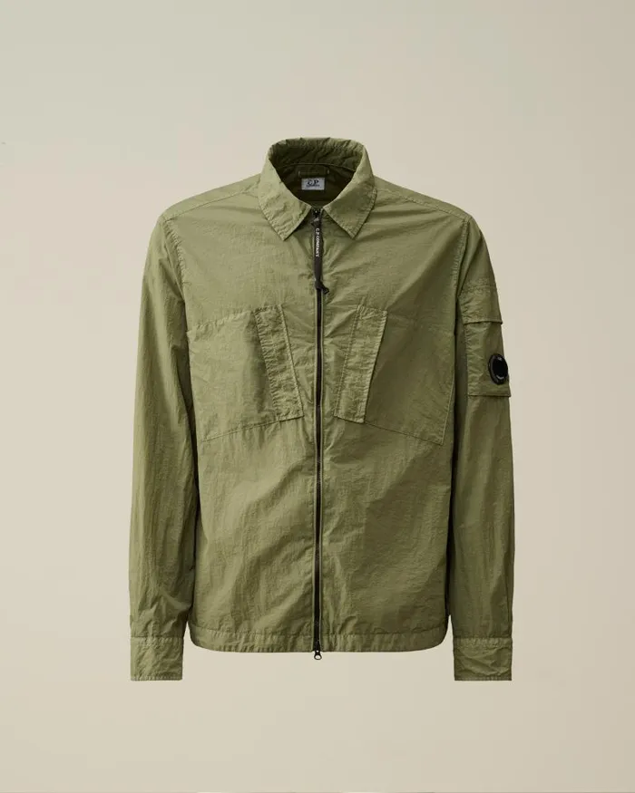 Man Taylon L Zipped Shirt Agave Green CP Company Shirt