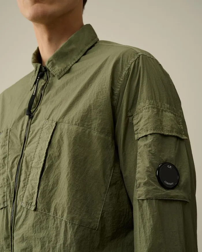 Man Taylon L Zipped Shirt Agave Green CP Company Shirt