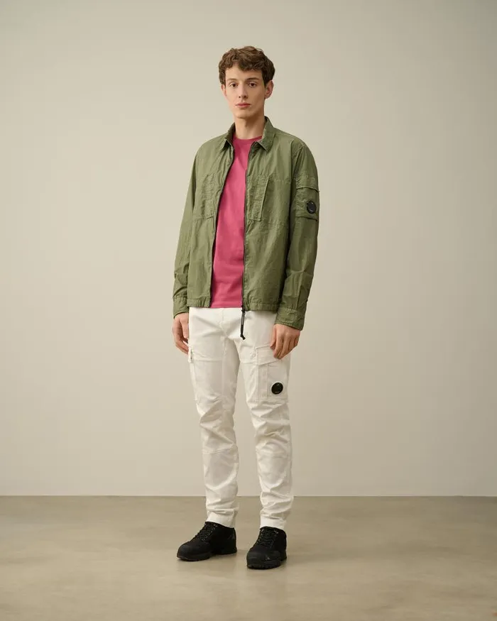 Man Taylon L Zipped Shirt Agave Green CP Company Shirt