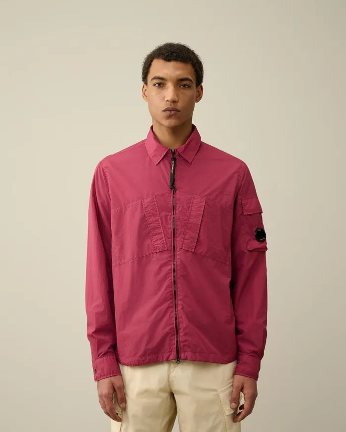 Man Taylon L Zipped Shirt Red Bud CP Company Shirt