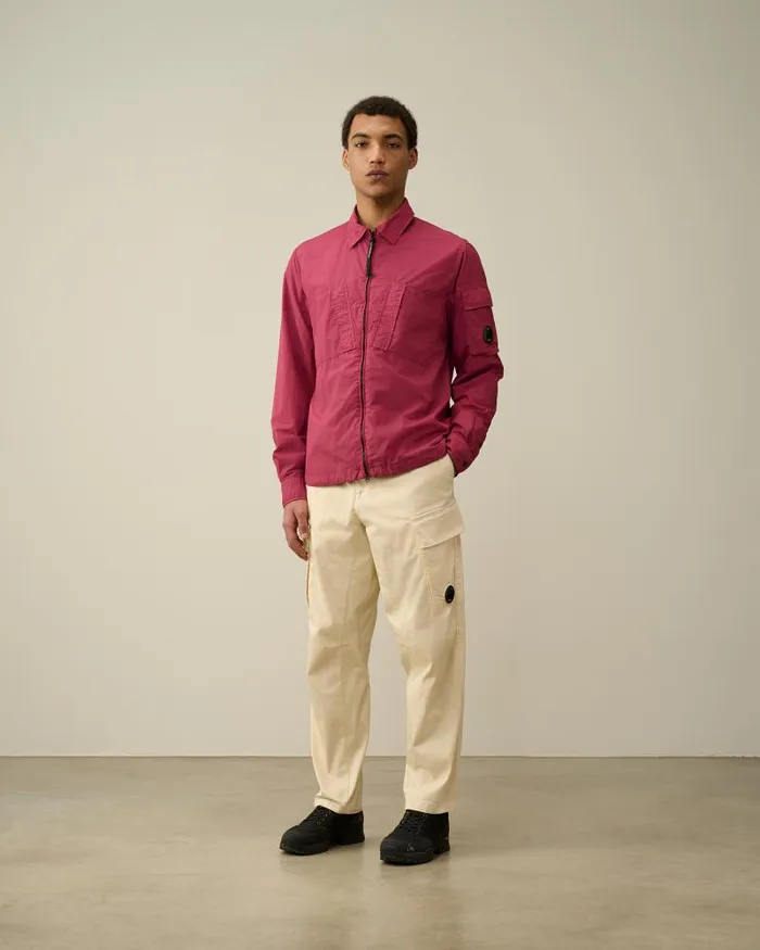 Man Taylon L Zipped Shirt Red Bud CP Company Shirt