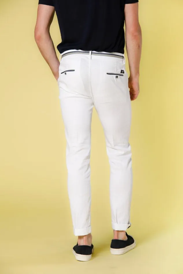 Man Torino Oxford Chino Pants In Linen And Cotton With Ribbons Slim Mason039s Pants