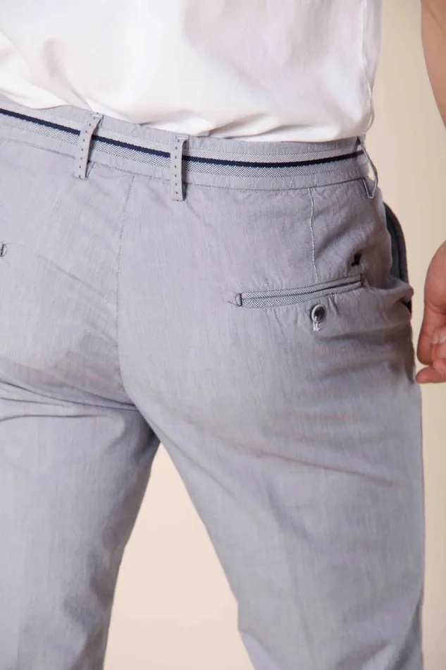 Man Torino Tapes Chino Pants In Cotton And Tencel Fine Stripe With Ribbons Slim Mason039s Pants