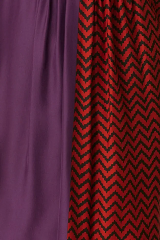 Marin Dress With Sash Block Zigzag Aubergine Women Natalie Martin Dresses