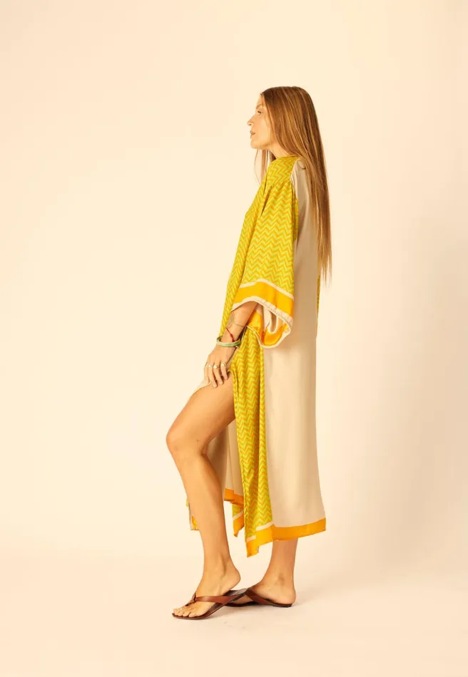 Marin Dress With Sash Block Zigzag Tangerine Women Natalie Martin Dresses