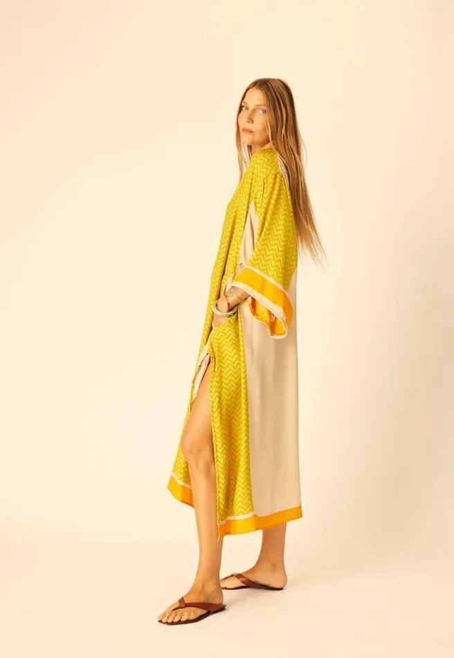 Marin Dress With Sash Block Zigzag Tangerine Women Natalie Martin Dresses