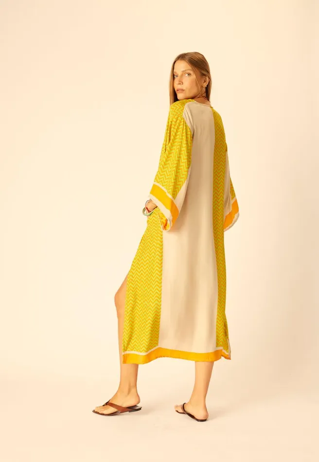 Marin Dress With Sash Block Zigzag Tangerine Women Natalie Martin Dresses