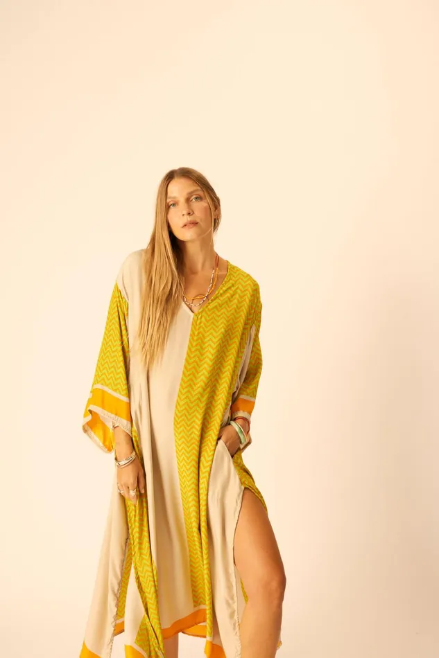 Marin Dress With Sash Block Zigzag Tangerine Women Natalie Martin Dresses