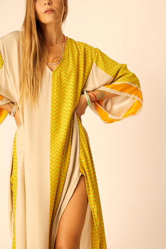 Marin Dress With Sash Block Zigzag Tangerine Women Natalie Martin Dresses