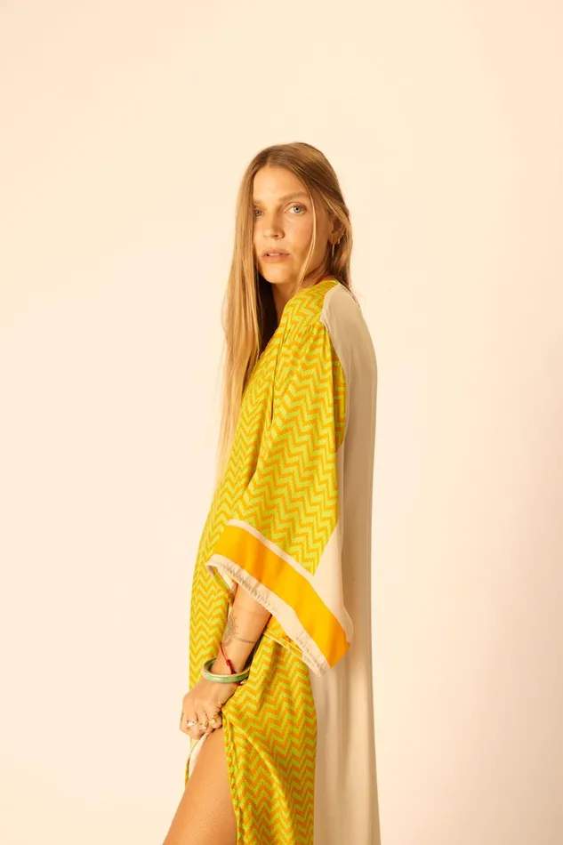 Marin Dress With Sash Block Zigzag Tangerine Women Natalie Martin Dresses