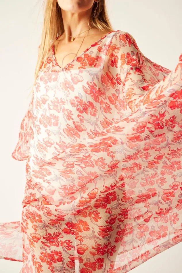 Marin Dress With Sash Chiffon Watercolor Dove Women Natalie Martin Dresses