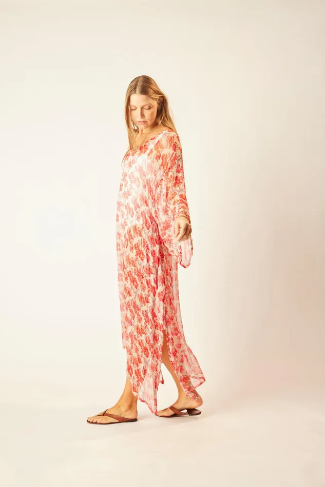 Marin Dress With Sash Chiffon Watercolor Dove Women Natalie Martin Dresses