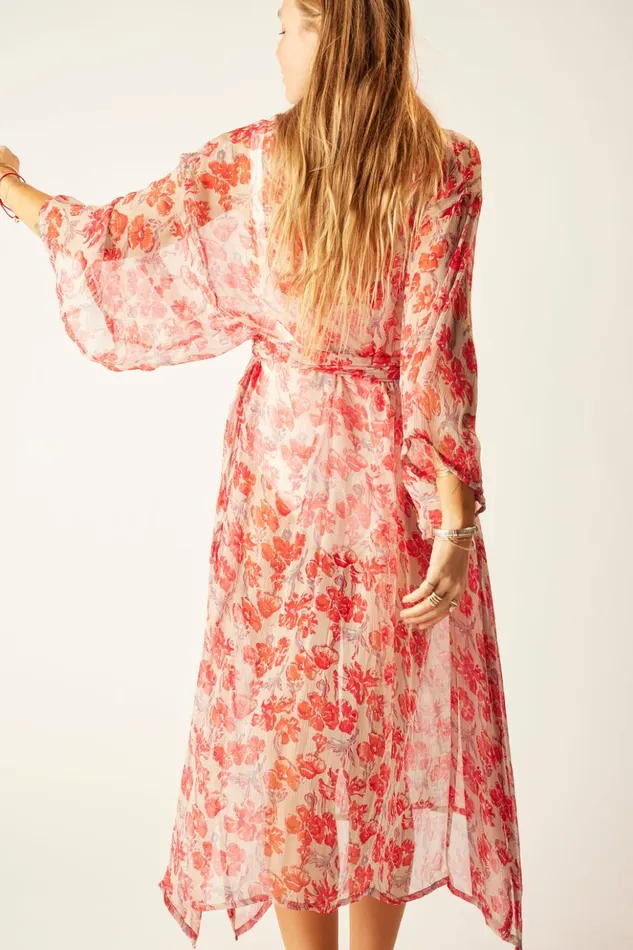 Marin Dress With Sash Chiffon Watercolor Dove Women Natalie Martin Dresses