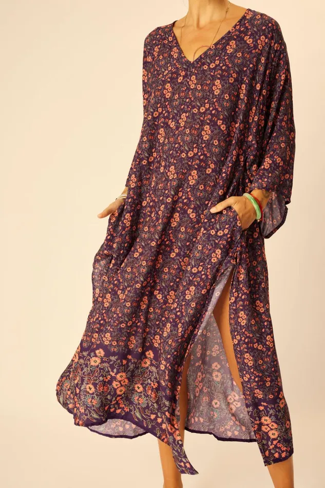 Marin Dress With Sash Petite Fleur Aubergine Women Natalie Martin Dresses