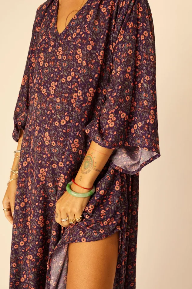 Marin Dress With Sash Petite Fleur Aubergine Women Natalie Martin Dresses