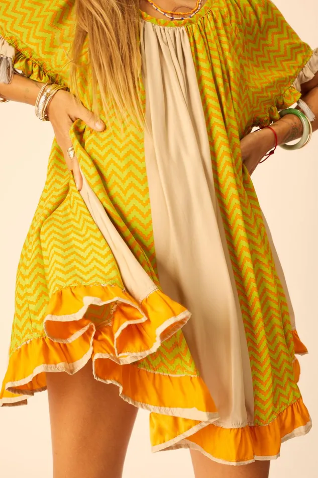 Marina Dress Block Zigzag Tangerine Women Natalie Martin Dresses