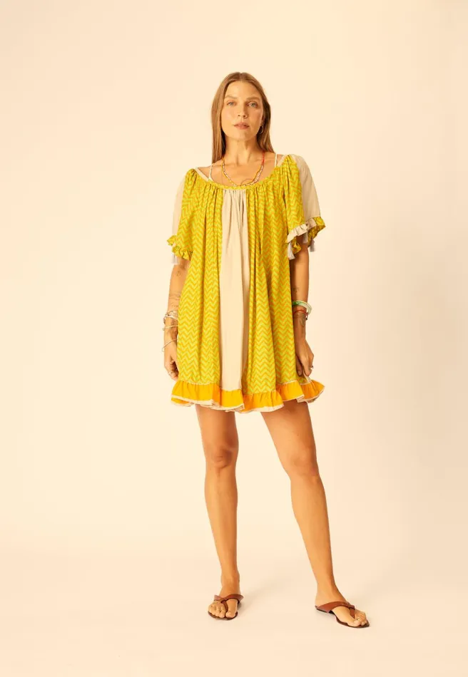 Marina Dress Block Zigzag Tangerine Women Natalie Martin Dresses