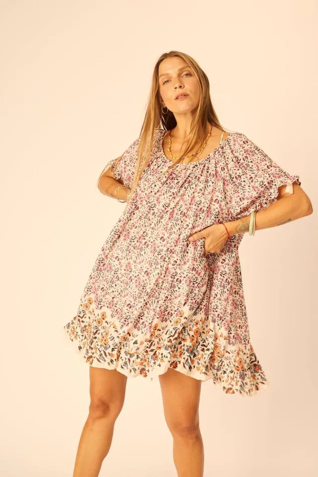 Marina Dress Petite Fleur Rose Women Natalie Martin Coverups