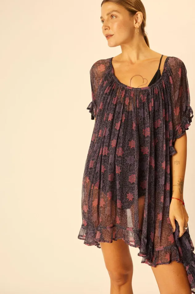 Marina Dress Snowflake Aubergine Women Natalie Martin Coverups