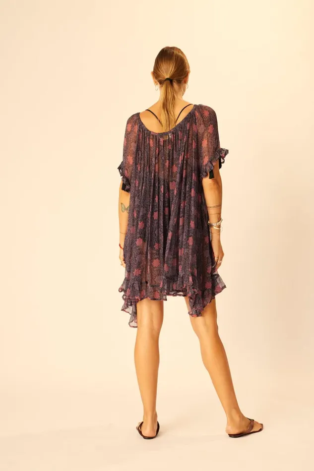 Marina Dress Snowflake Aubergine Women Natalie Martin Dresses